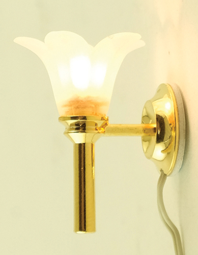 Dollhouse Miniature Wall Sconce, Frosted Flower